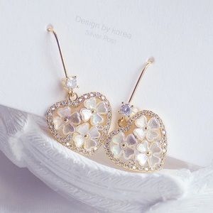 🌸 Floral Heart BOHO Nature Drop Earrings 🌸